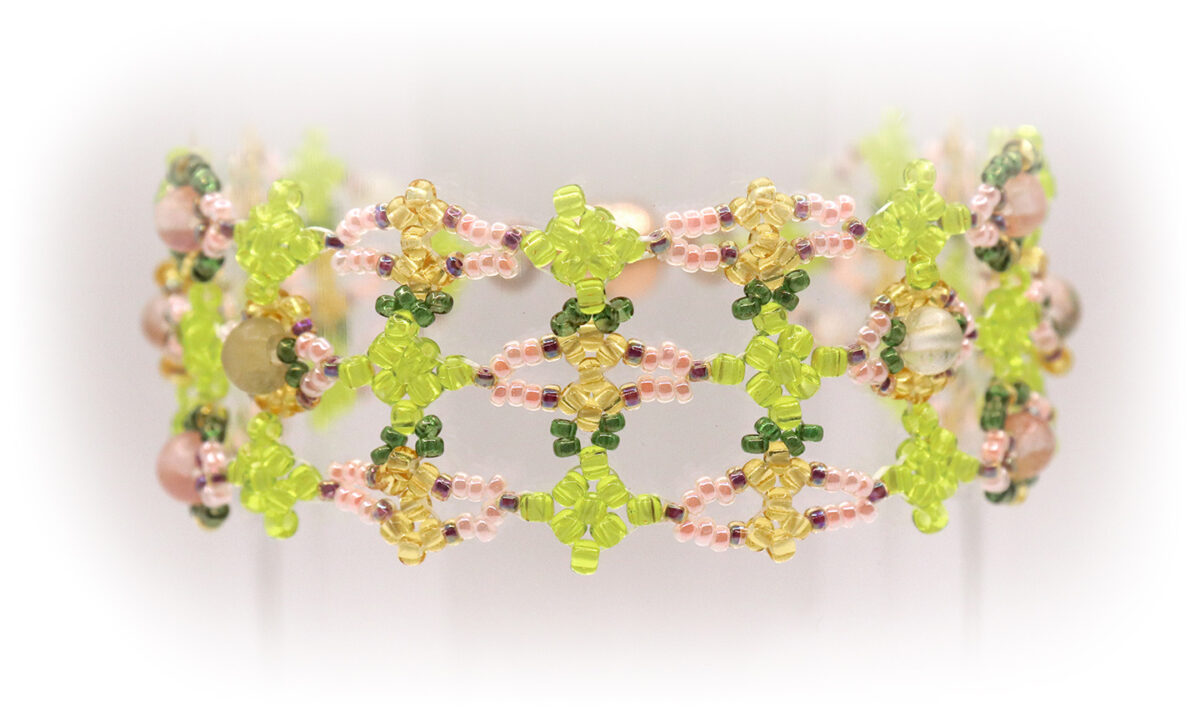 Cherry Quartz Double Net Bracelet