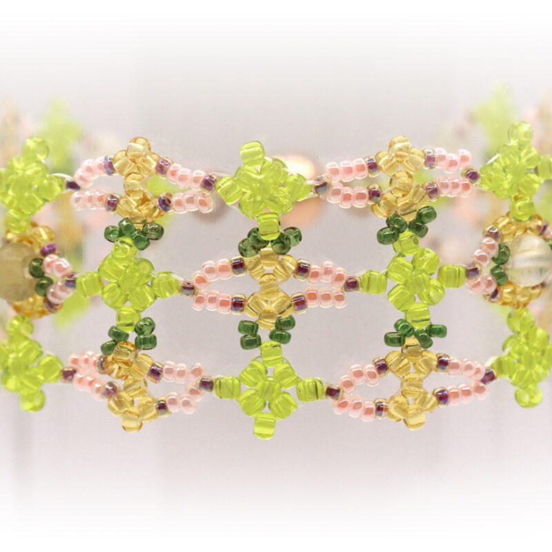 Cherry Quartz Double Net Bracelet