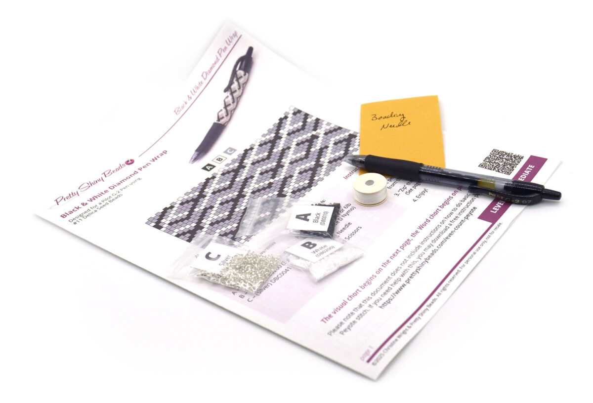 Black & White Diamond Pen Wrap - Image 2