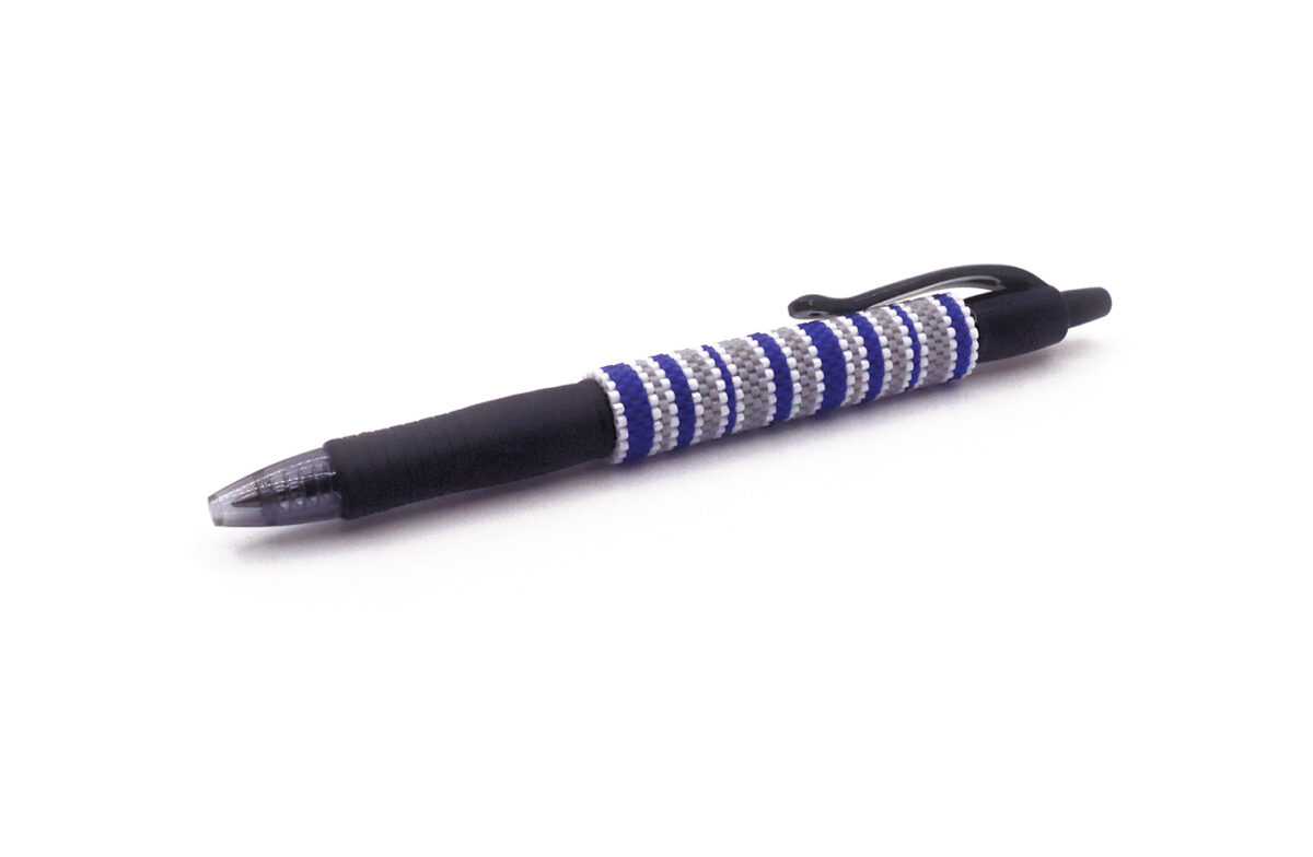Simple Stripes Pen Wrap (Blue, White, Gray)