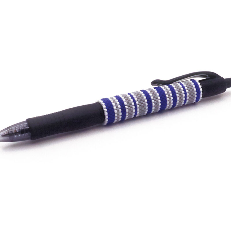 Simple Stripes Pen Wrap (Blue, White, Gray)
