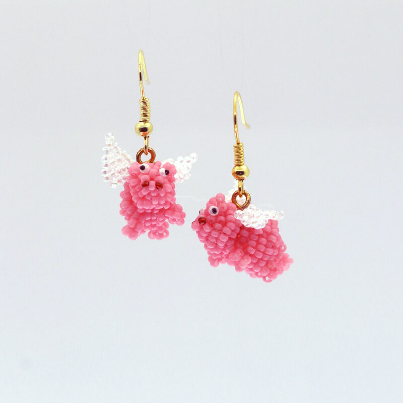 3D Flying Pig Earrings