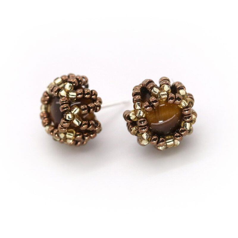 Tigers Eye Stud Earrings