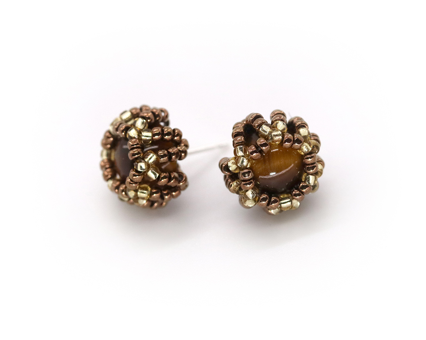 Tigers Eye Stud Earrings