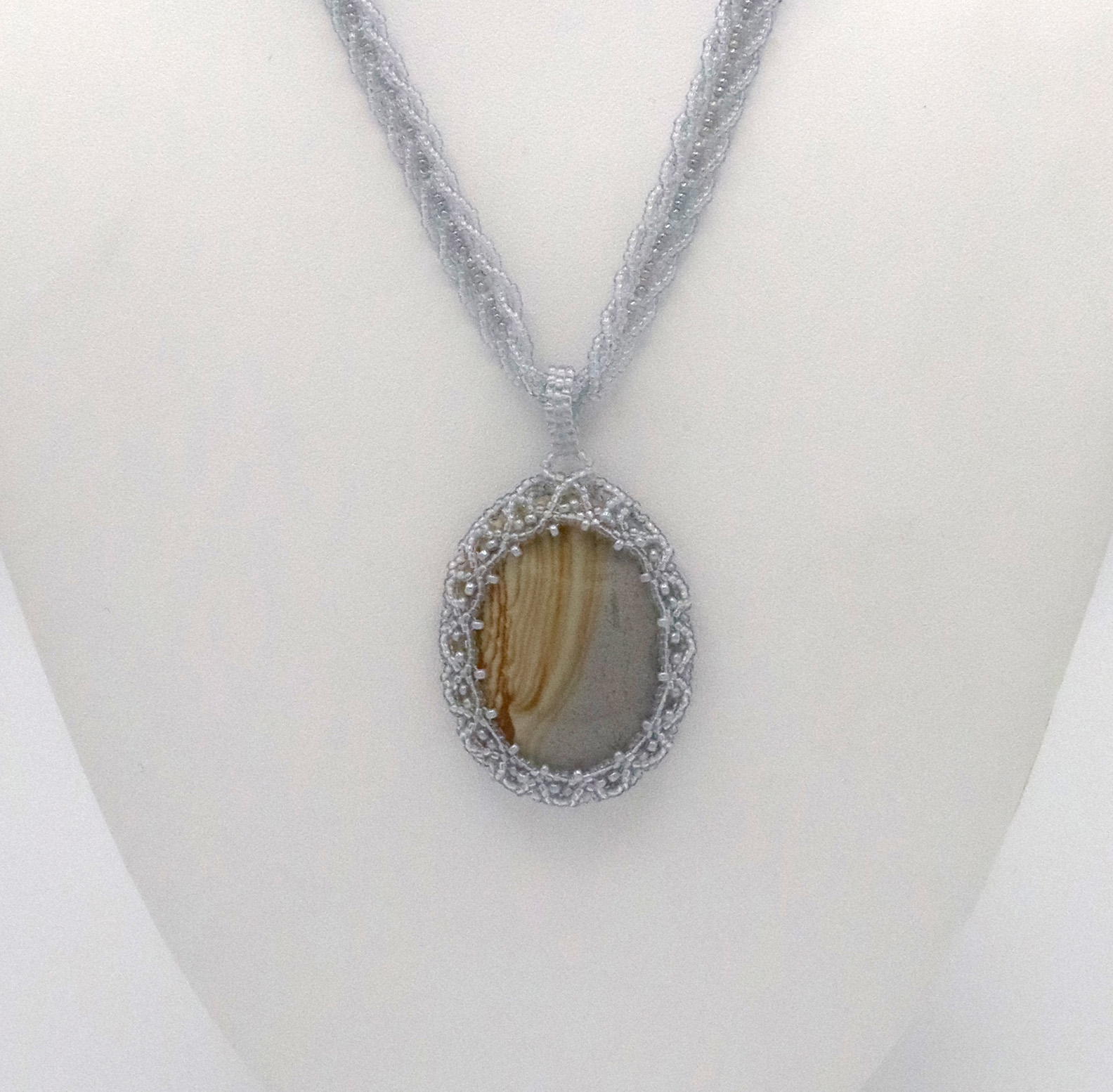 Braided Chain Necklace – Picture Jasper