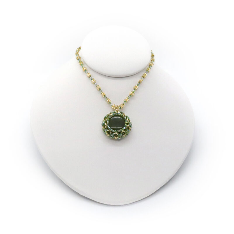 Caged Jade Pendent Necklace