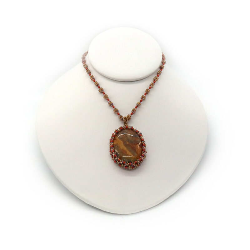 Caged Jaspar Pendent Necklace