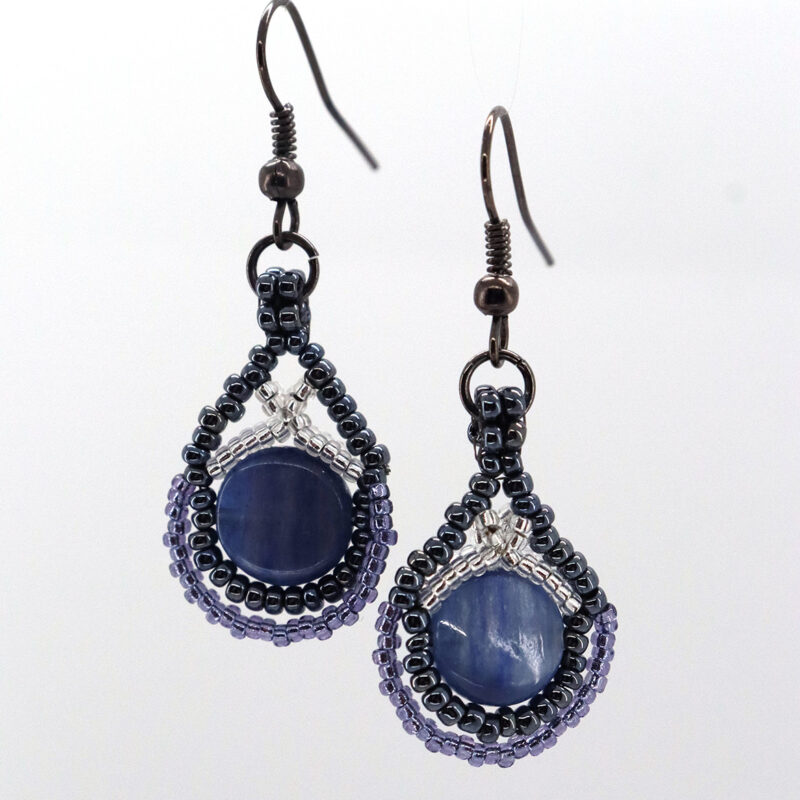 Kyanite Coin Earrings