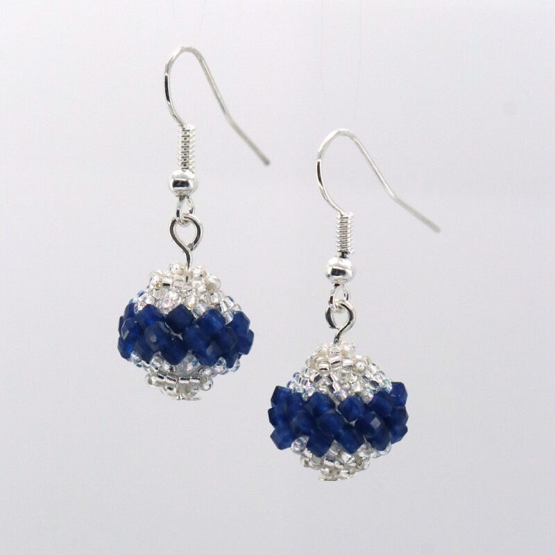 Sapphire Beaded Bead Earrings