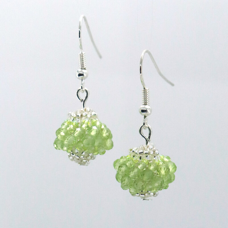 Peridot Beaded Bead Earrings