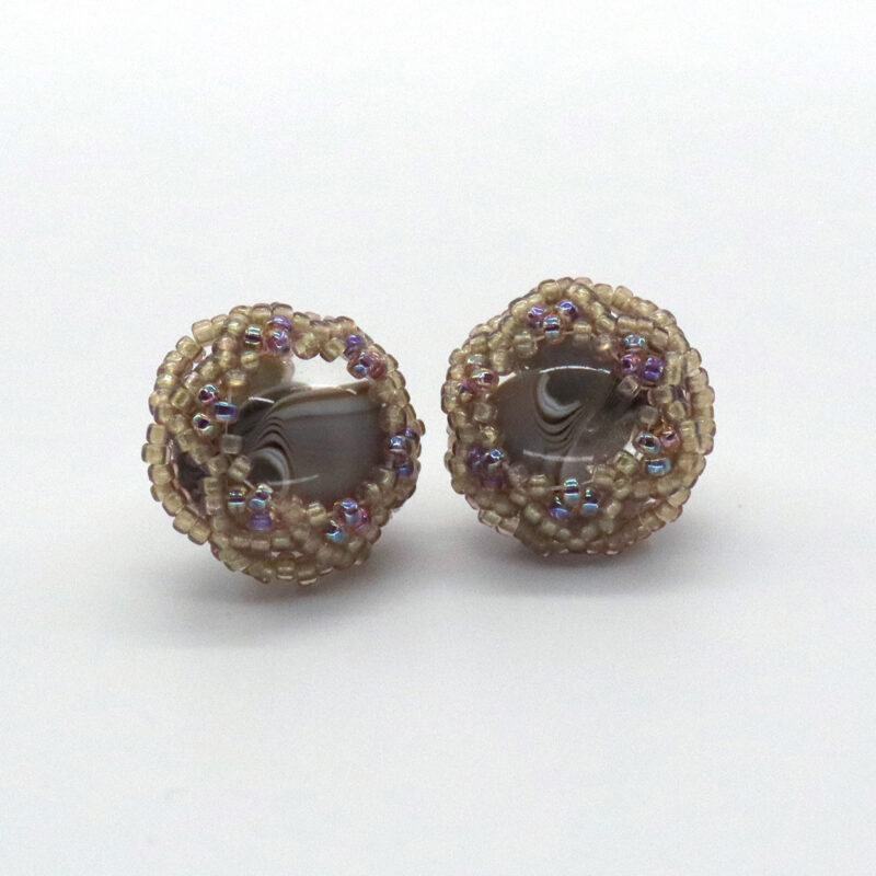 Buff Art Glass Earrings