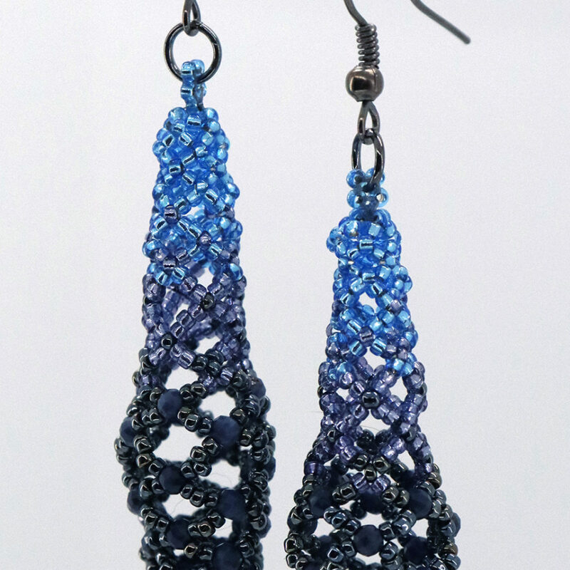 Natural Sapphire Net Earrings