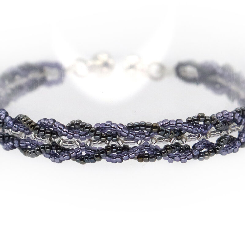 Braid Weave Bracelet - Silver, Gunmetal & Gray